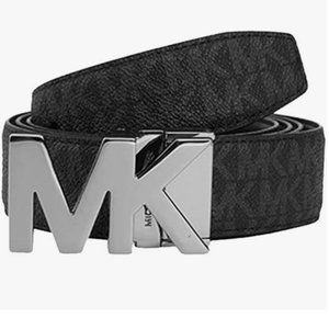 Michael Kors Men's Box Jet Set 4 In 1 Signature Leather Gift Set Belt (Black)